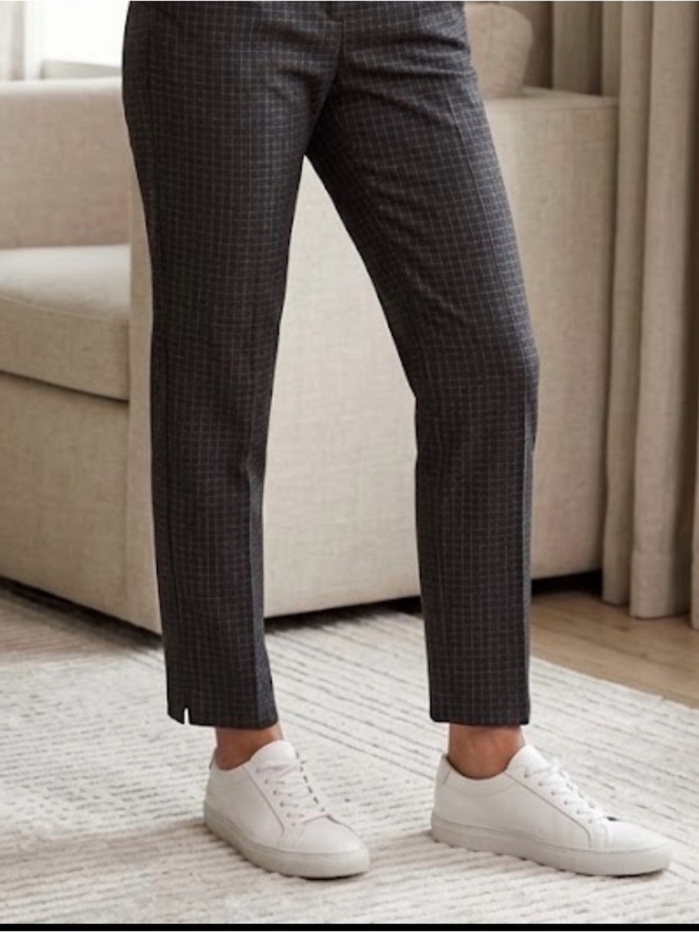Chico's Charcoal Plaid Ankle Pants